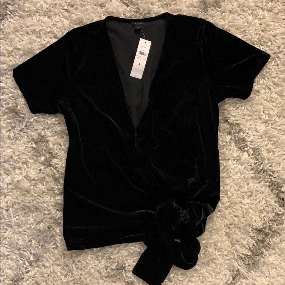 NWT Black Velvet Blouse